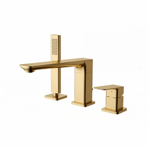 Brushed Gold ELEGANCE Series 3 hole bathtub faucet set