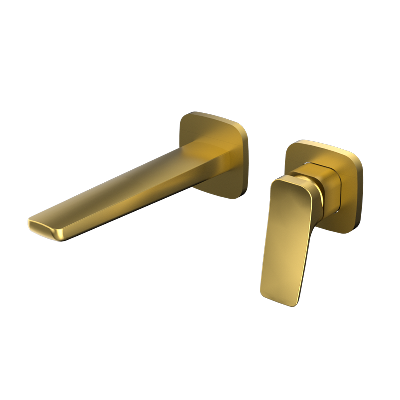 Brushed Gold ELEGANCE Series H59A trimless wall mounted basin faucet