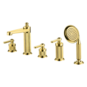 Brushed Gold LUXE Series H59A 4 hole bathtub faucet set