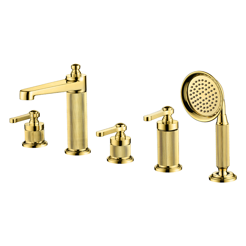 Brushed Gold LUXE Series H59A 4 hole bathtub faucet set