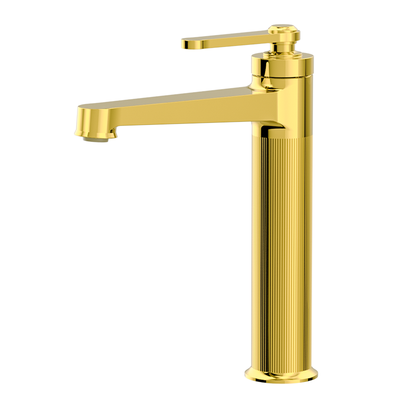 Brushed Gold LUXE Series H59A elevated basin faucet with premium brass body