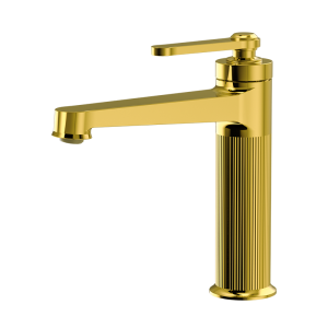 Brushed Gold LUXE Series H59A premium brass basin faucet with zinc alloy handle