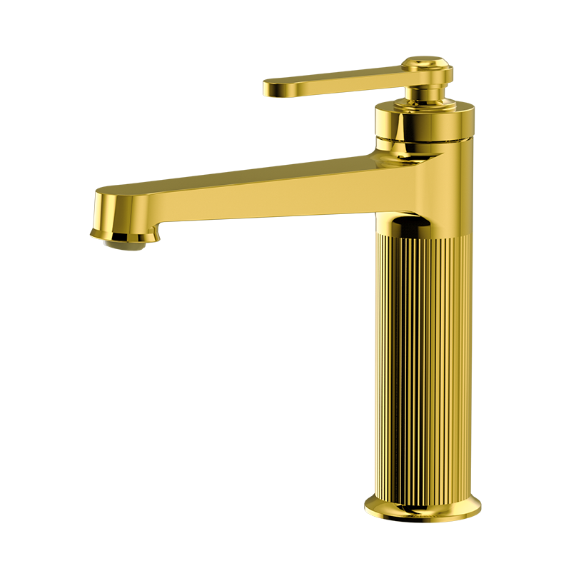 Brushed Gold LUXE Series H59A premium brass basin faucet with zinc alloy handle