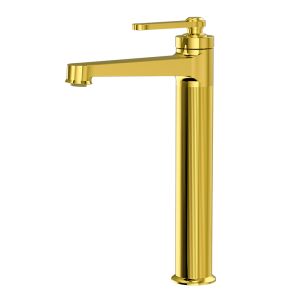 Brushed Gold LUXE Series H59A tall vessel basin faucet with premium brass body