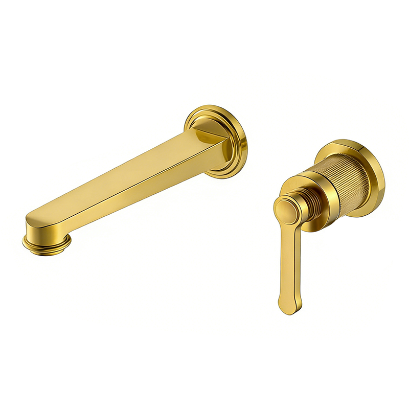 Brushed Gold LUXE Series H59A trimless 2-hole wall mounted basin faucet