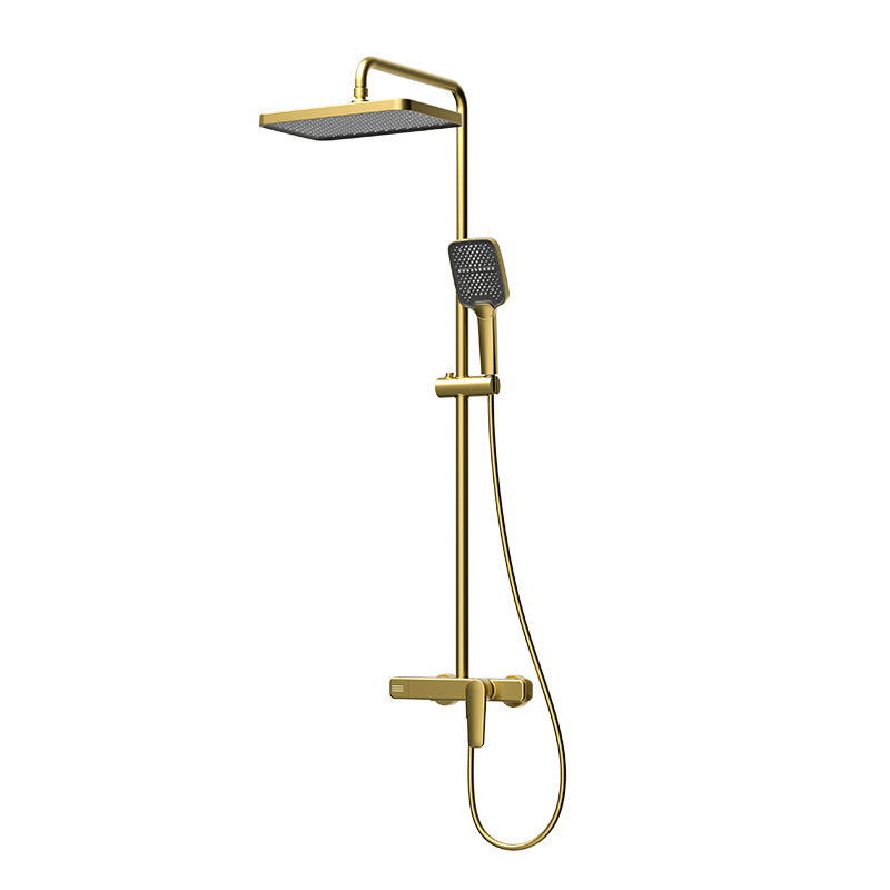 Brushed Gold MINIMAL Series H59A exposed dual function shower system