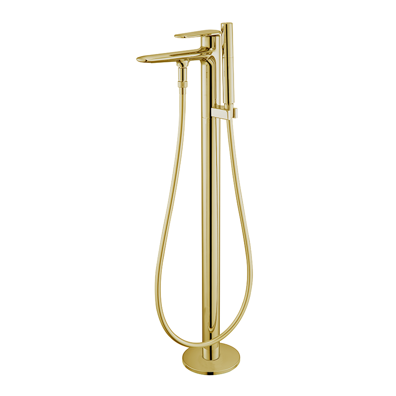 Brushed Gold MINIMAL Series H59A floor mounted bathtub faucet set