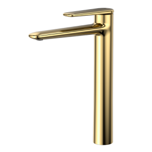 Brushed Gold MINIMAL Series H59A tall vessel basin faucet with premium brass body