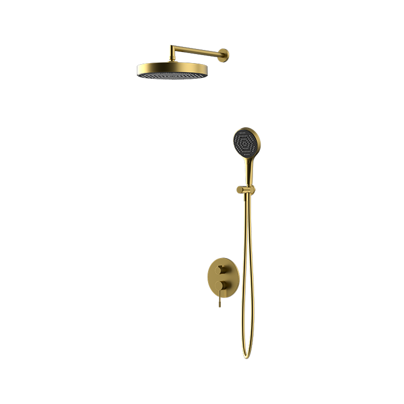 Brushed Gold RING Series concealed dual function rain shower set