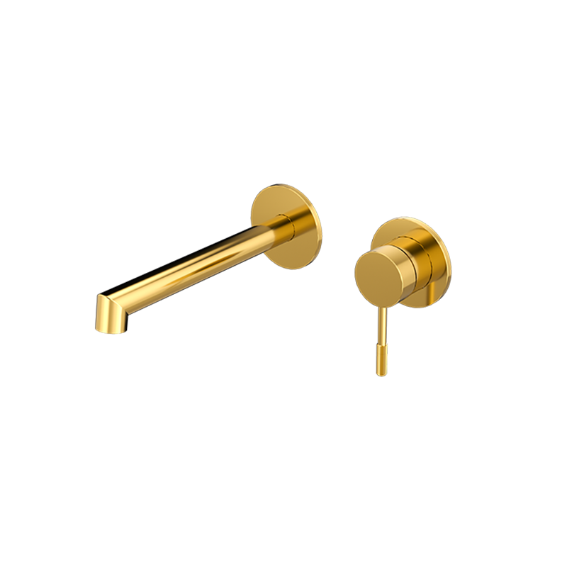 Brushed Gold RING Series H59A trimless 2 hole wall mounted basin faucet