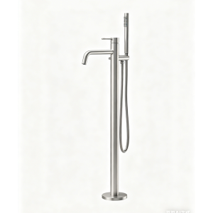 Brushed Nickel RING Series H59A floor mounted bathtub faucet set