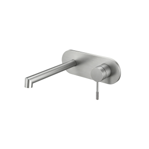 Brushed Nickel RING Series H59A round plate 2 hole wall mounted basin faucet