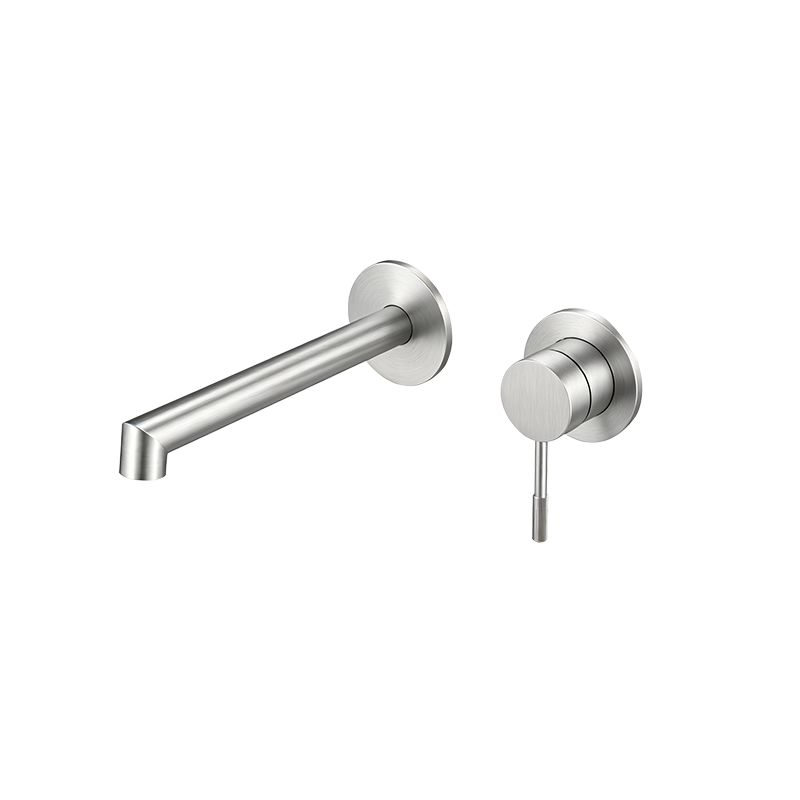 Brushed Nickel RING Series H59A trimless 2 hole wall mounted basin faucet