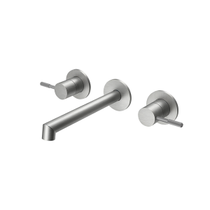 Brushed Nickel RING Series H59A trimless 3 hole wall mounted basin faucet