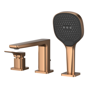 Brushed Rose Gold ELEGANCE Series H59A 3 hole bathtub faucet set