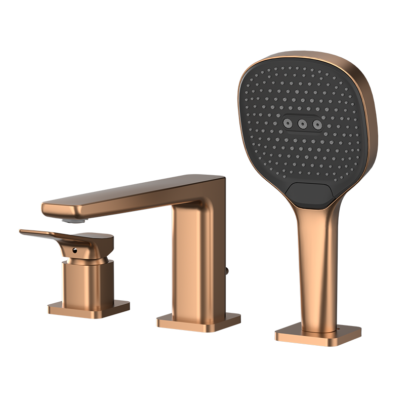 Brushed Rose Gold ELEGANCE Series H59A 3 hole bathtub faucet set