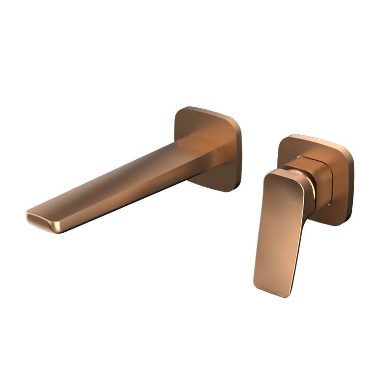 Brushed Rose Gold ELEGANCE Series H59A trimless wall mounted basin faucet