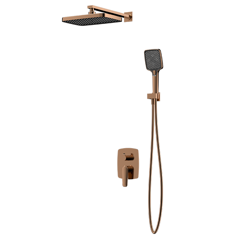 Brushed Rose Gold MINIMAL Series H59A concealed dual function shower system