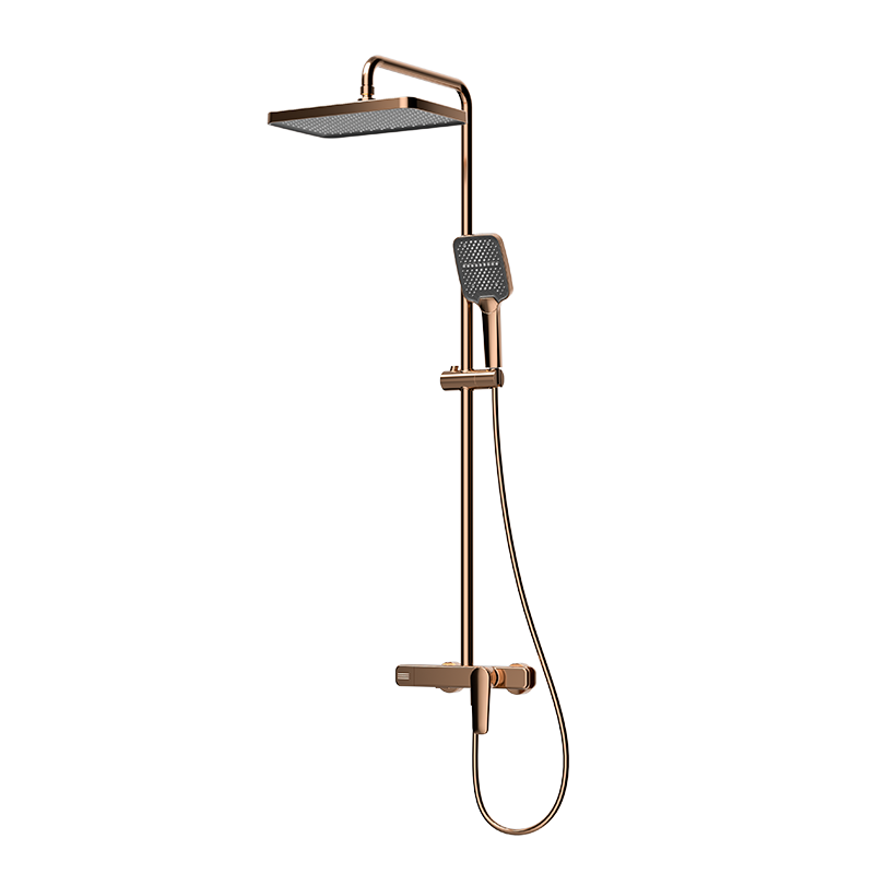 Brushed Rose Gold MINIMAL Series H59A exposed dual function shower system
