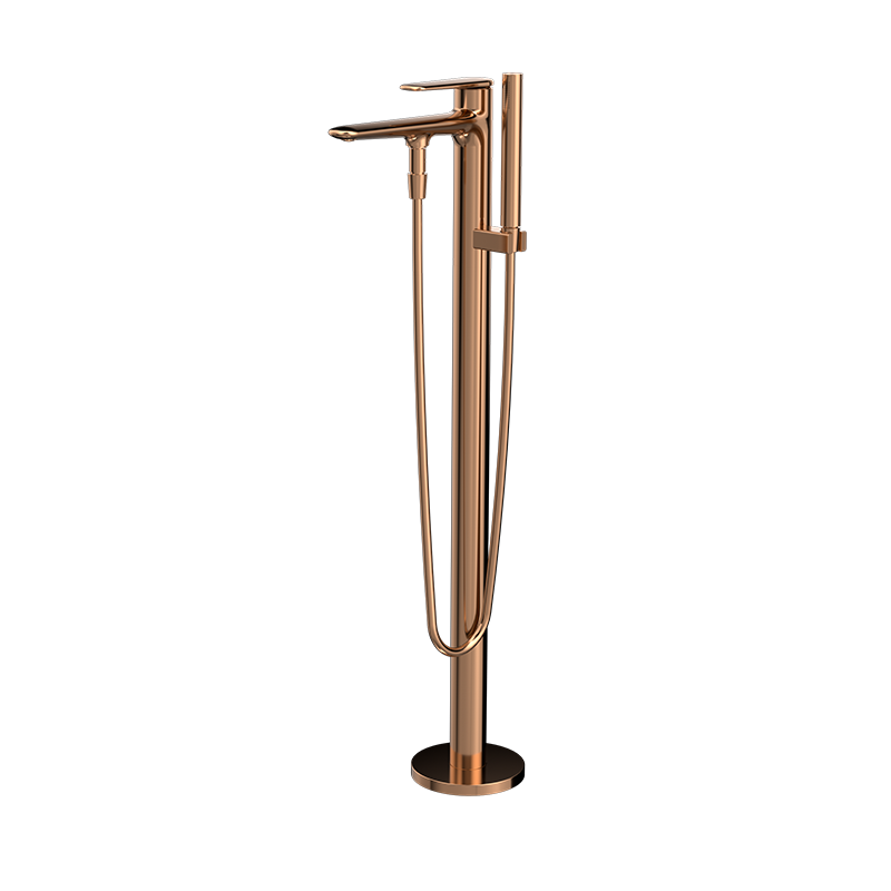 Brushed Rose Gold MINIMAL Series H59A floor mounted bathtub faucet set