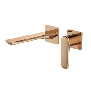Brushed Rose Gold MINIMAL Series H59A trimless 2 hole wall mounted basin faucet