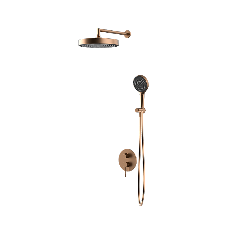 Brushed Rose Gold RING Series concealed dual function rain shower set