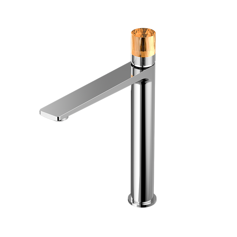 Chrome CRYSTAL Series H59A elevated basin faucet with premium 59-1 copper body