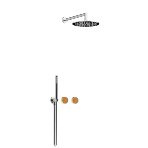 Chrome CRYSTAL Series H59A concealed wall mounted dual function rain shower system