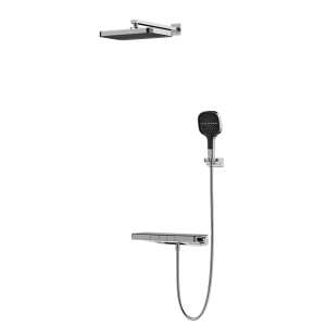 Chrome ELEGANCE Series H59A thermostatic shower system with shelf
