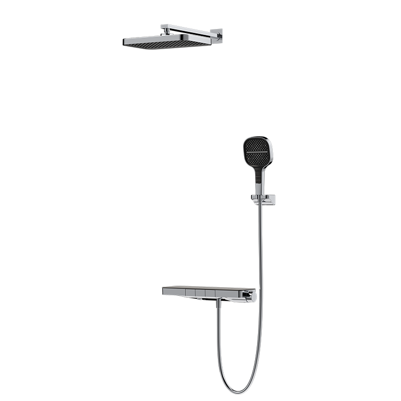 Chrome ELEGANCE Series H59A thermostatic shower system with shelf