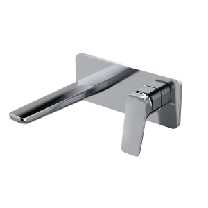 Chrome ELEGANCE Series H59A wall mounted square plate 2 hole basin faucet
