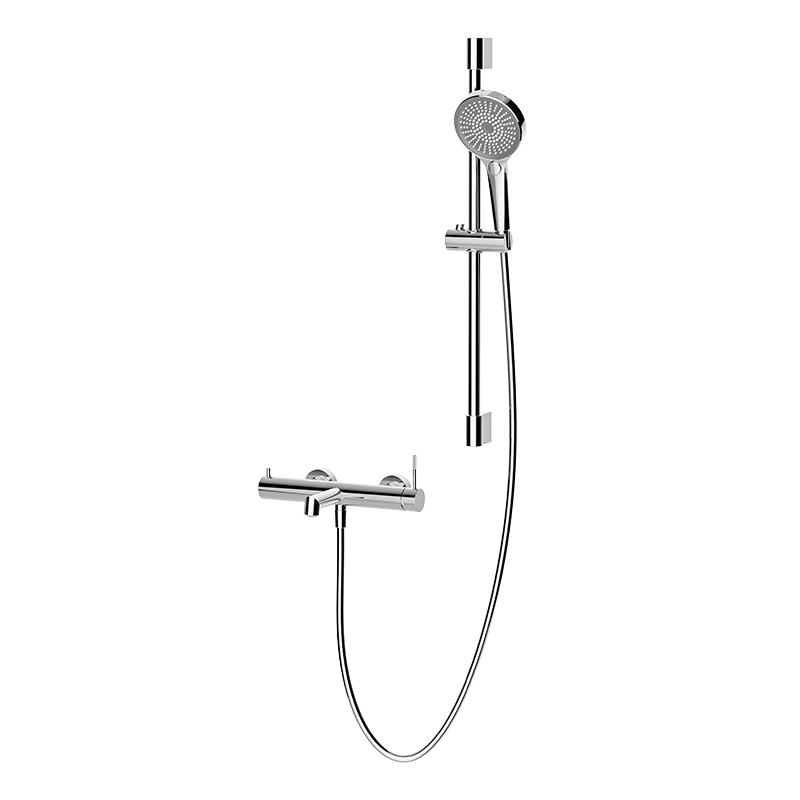 Chrome RING Series H59A exposed dual function bath shower mixer set