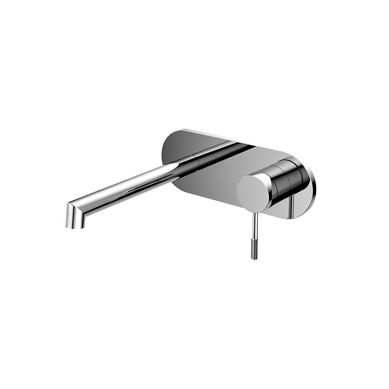 Chrome RING Series H59A round plate 2 hole wall mounted basin faucet