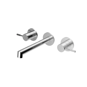 Chrome RING Series H59A trimless 3 hole wall mounted basin faucet