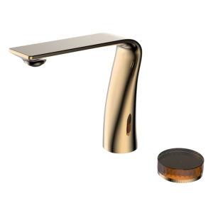 Fran Gold CRYSTAL Series H59A 2-Hole Widespread Basin Faucet with Crystal Handles