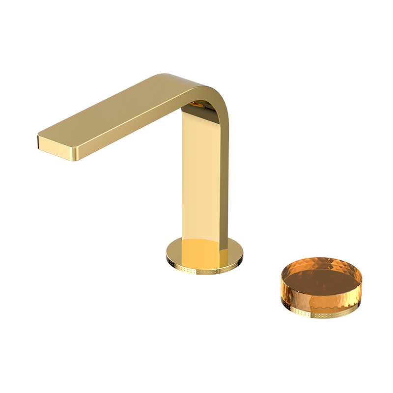 Fran Gold CRYSTAL Series H59A slim body 2 hole basin faucet