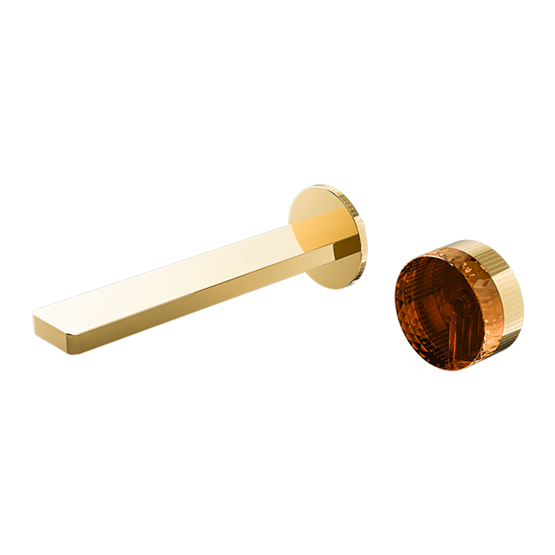 Fran Gold CRYSTAL Series H59A wall mounted trimless 2 hole basin faucet
