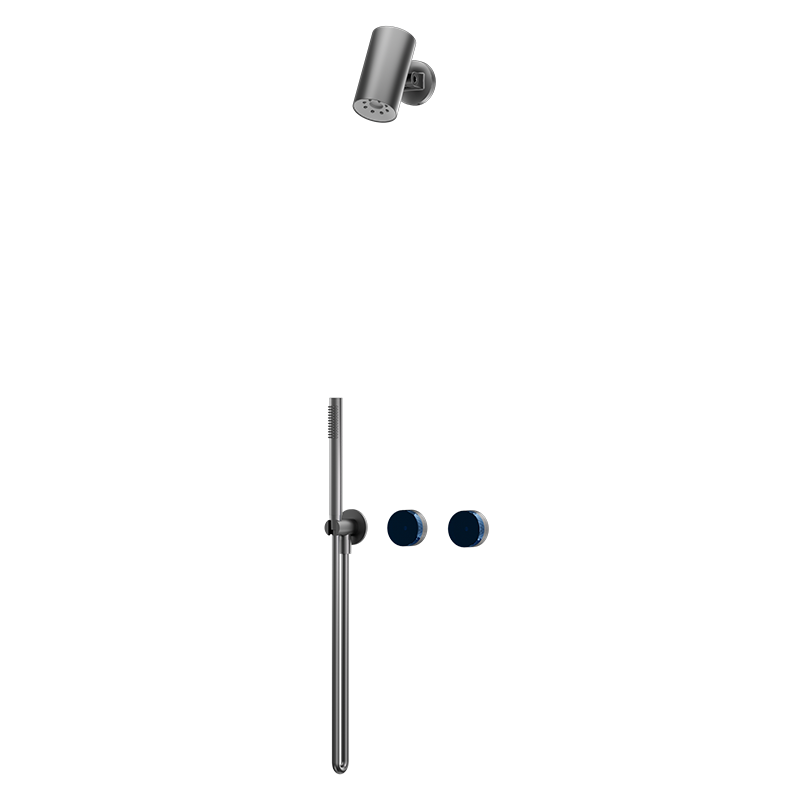 Gunmetal CRYSTAL Series concealed dual function hand shower and body spray set