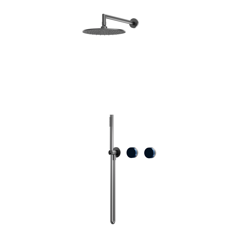 Gunmetal CRYSTAL Series H59A concealed wall mounted dual function rain shower system