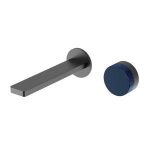 Gunmetal CRYSTAL Series H59A wall mounted trimless 2 hole basin faucet