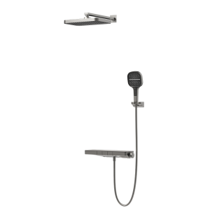 Gunmetal ELEGANCE Series H59A thermostatic shower system with shelf