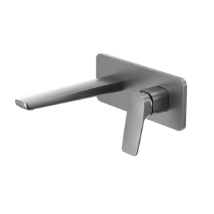 Gunmetal ELEGANCE Series H59A wall mounted square plate 2 hole basin faucet