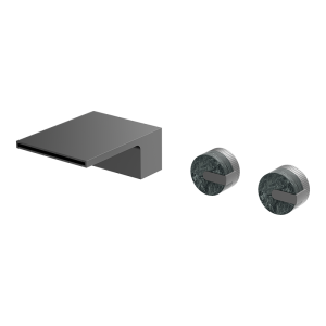 Gunmetal MARBLE Series H59A 3 hole wall mounted bathtub faucet with premium brass body
