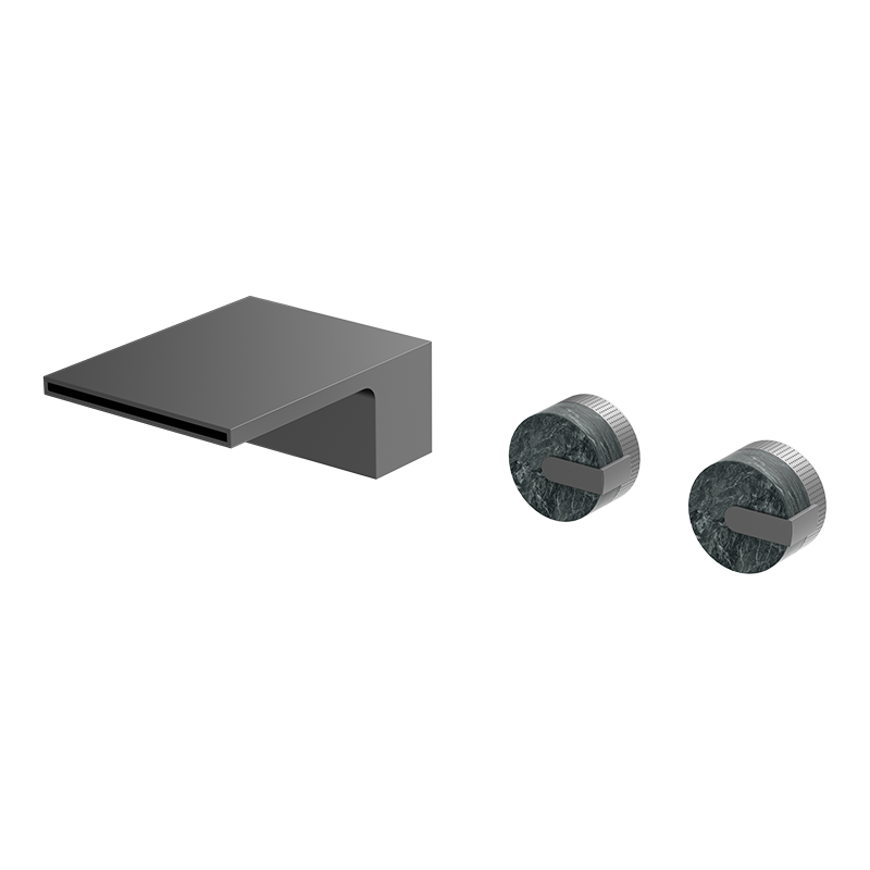 Gunmetal MARBLE Series H59A 3 hole wall mounted bathtub faucet with premium brass body