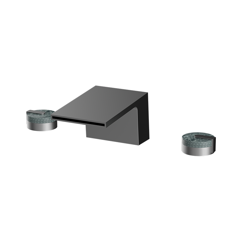Gunmetal MARBLE Series H59A 3 hole widespread bathtub faucet with premium brass body