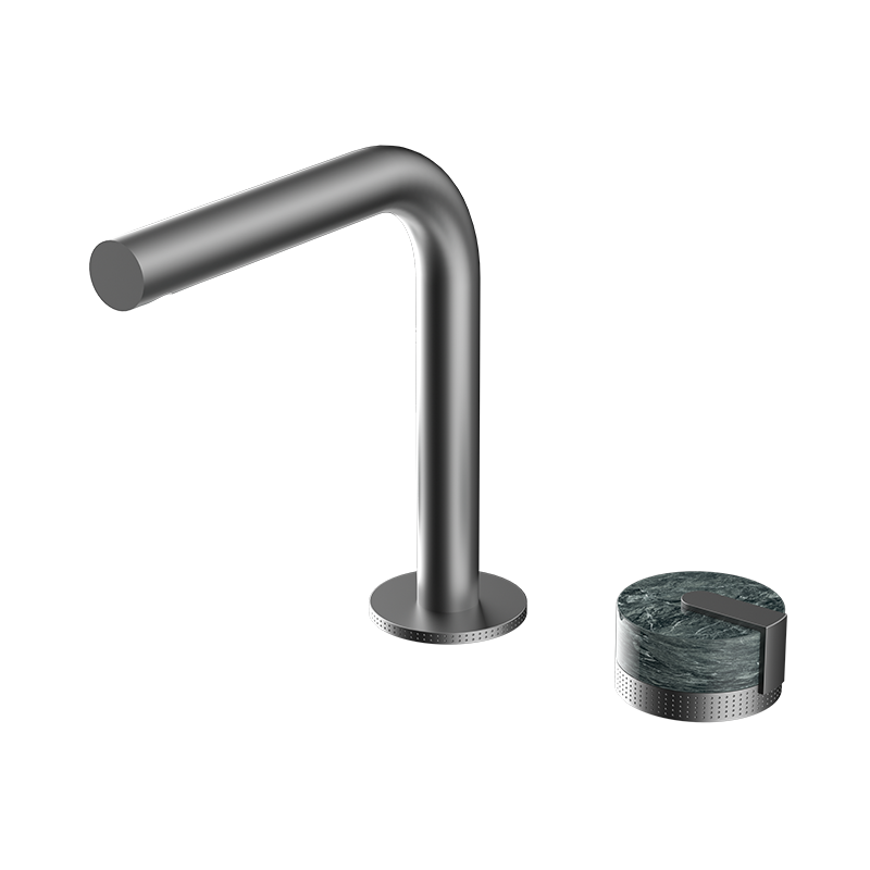 Gunmetal MARBLE Series H59A deck mounted 2 hole basin faucet with premium brass body