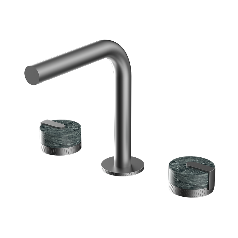 Gunmetal MARBLE Series H59A deck mounted 3 hole basin faucet with premium brass body