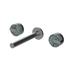 Gunmetal MARBLE Series H59A wall mounted 3 hole basin faucet with premium brass body
