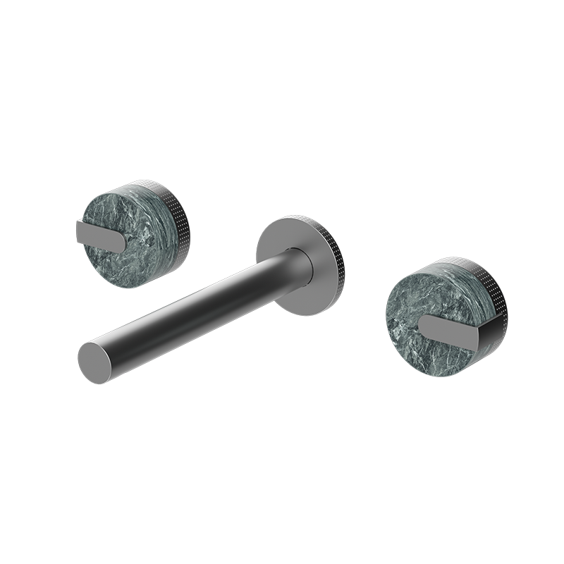 Gunmetal MARBLE Series H59A wall mounted 3 hole basin faucet with premium brass body