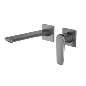 Gunmetal MINIMAL Series H59A trimless 2 hole wall mounted basin faucet